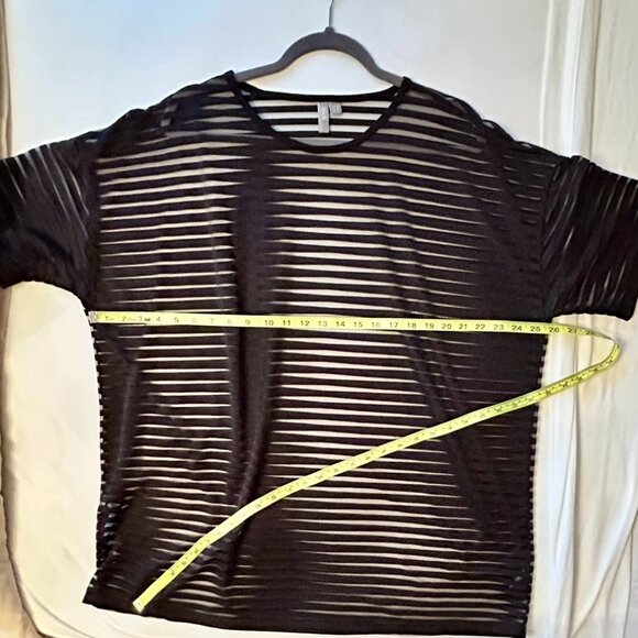 ASOS Curve Sheer Ribbed Tee in Midnight Size 16/20 UK - Picture 9 of 9